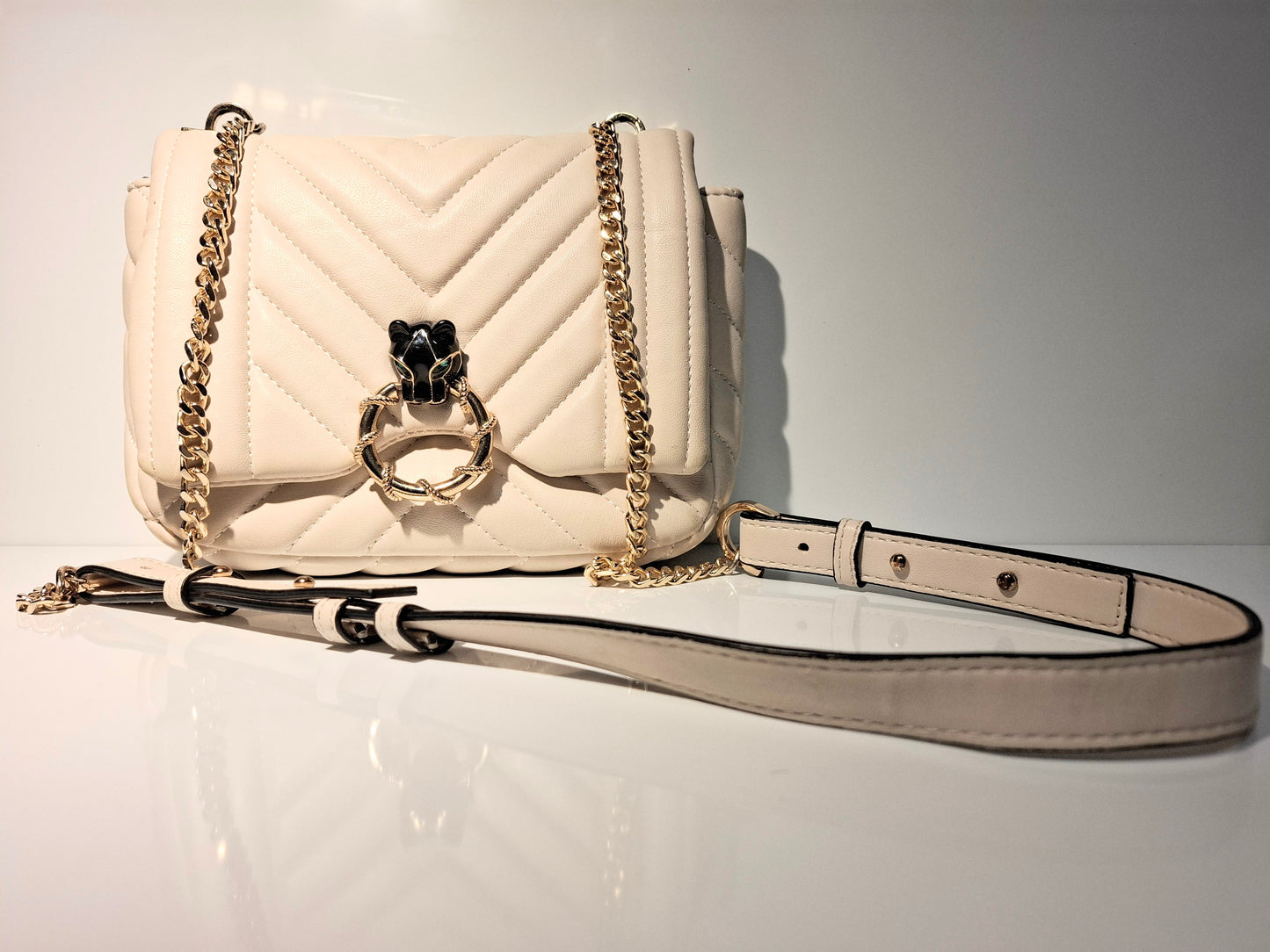 TOPSHOP | Carl Panther Faux Leather Shoulder Bag