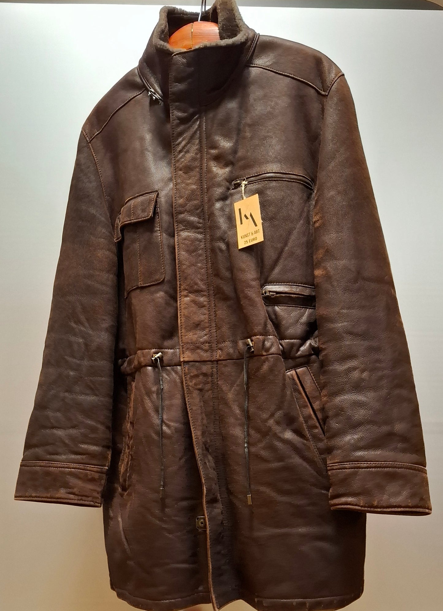 Ledermantel mit Pelzfutter Pell Xavier Barcelona gr 52.