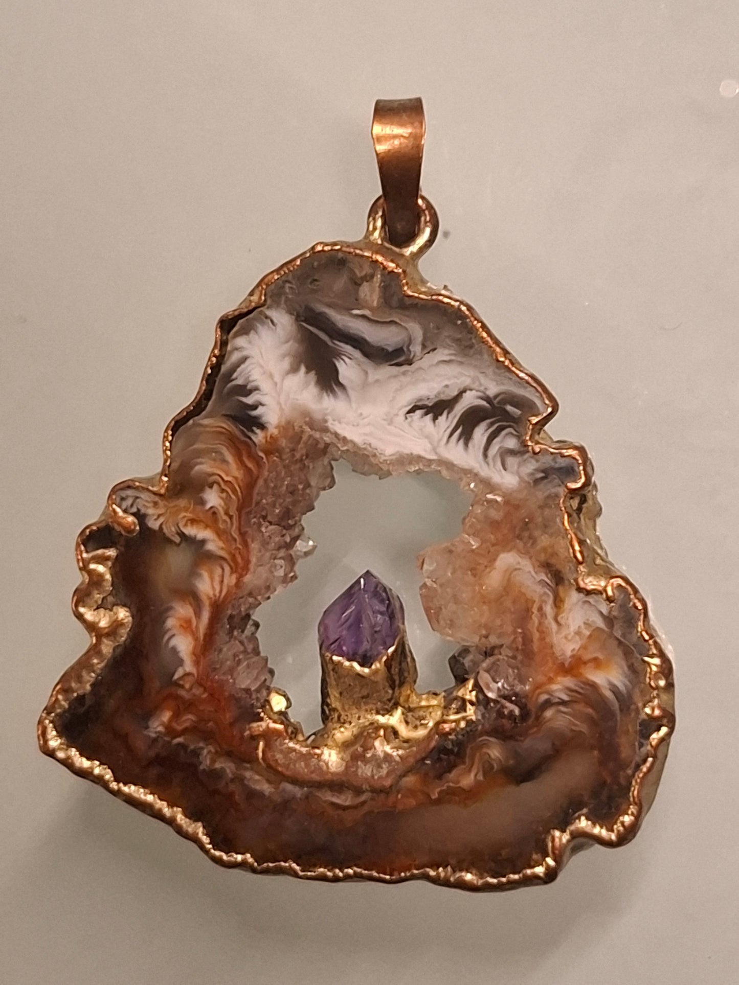 Anhänger Achat mit Amethyst