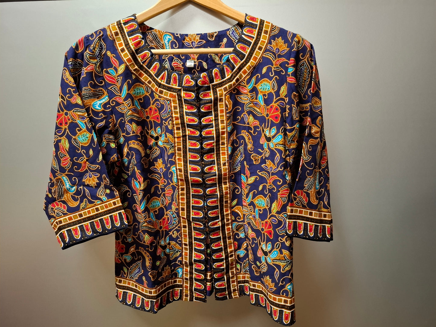 Vintage Blumen Batik Top Baumwolle