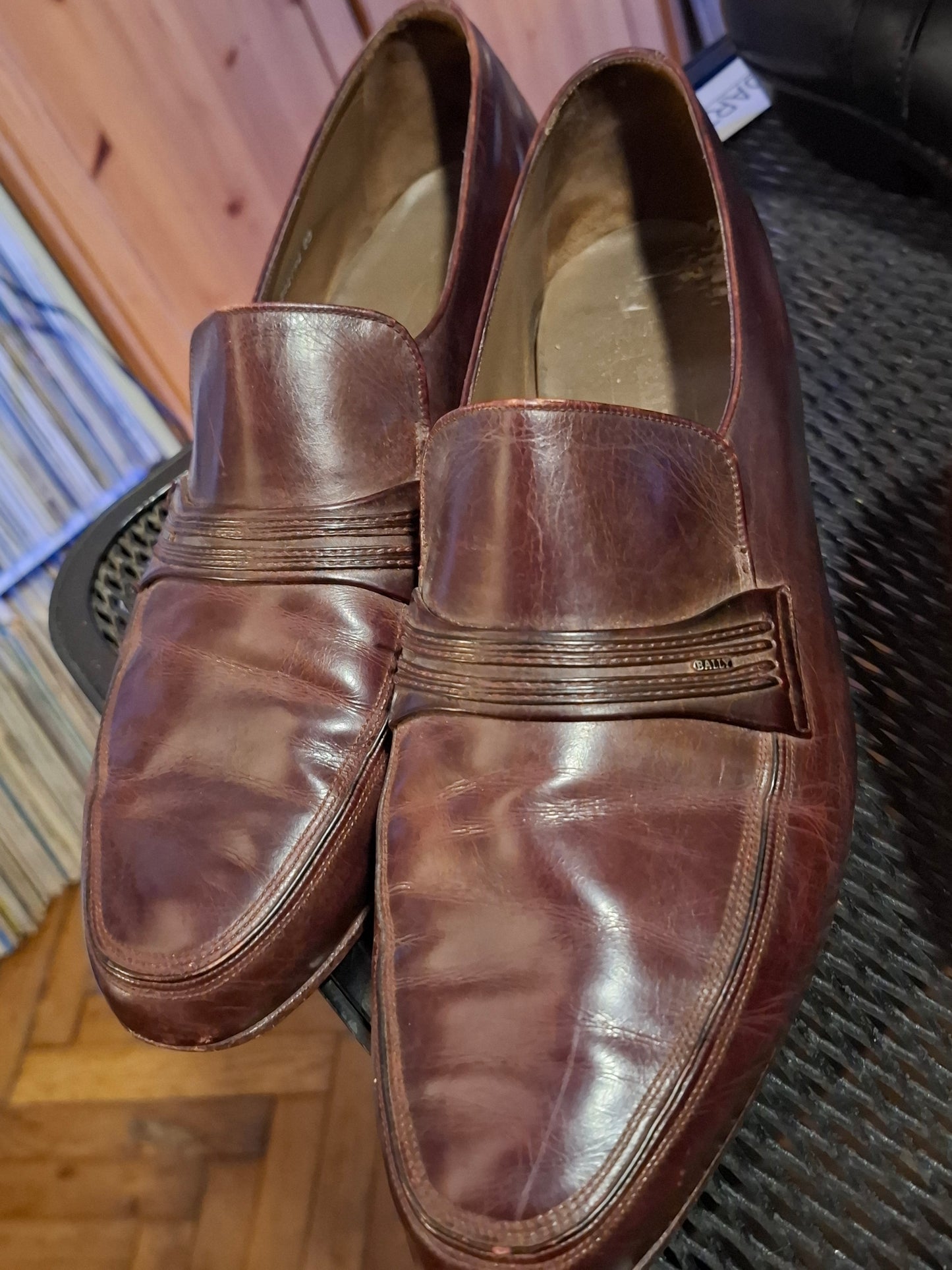 Vintage Leder-Loafer in Braun von Bally Gr. 41