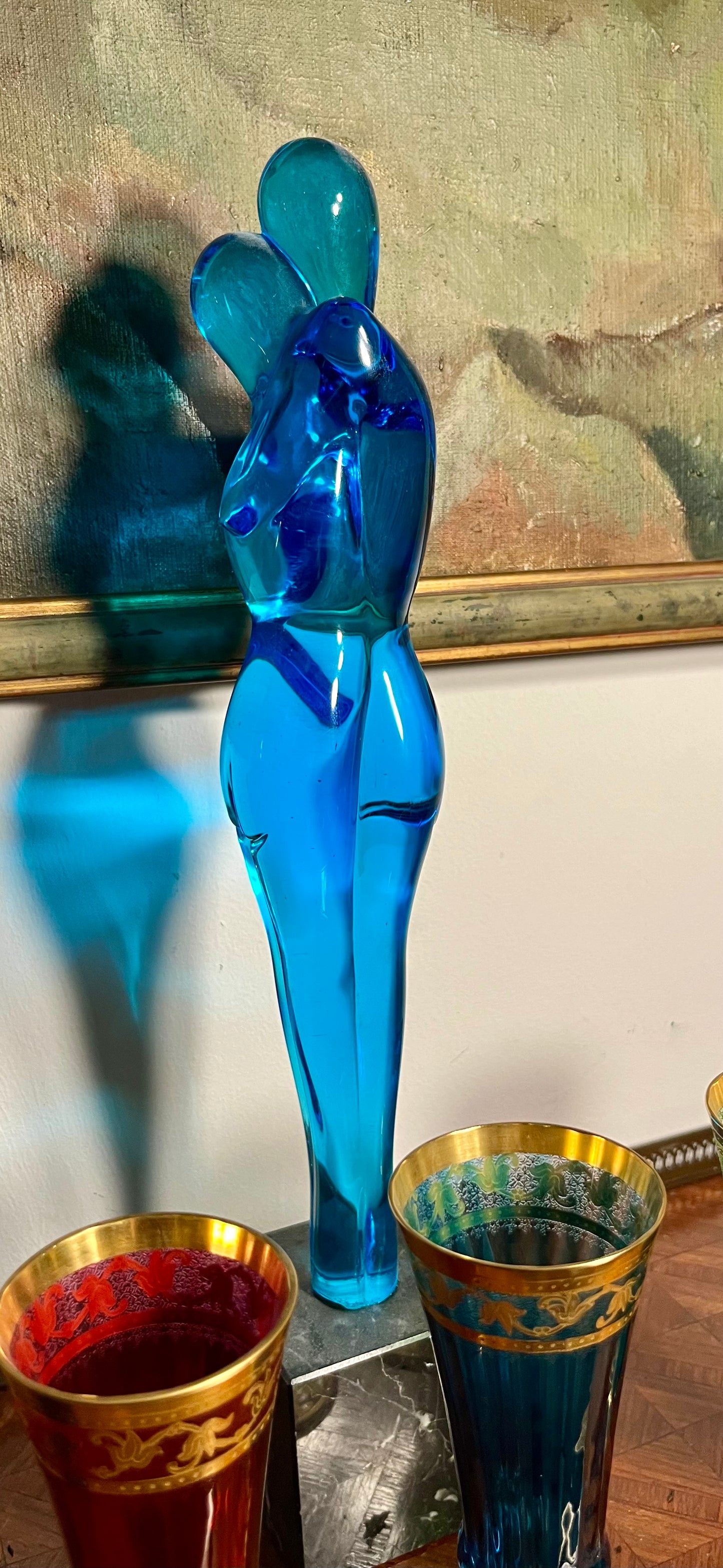 Vintage Glasskulptur Die Umarmenden