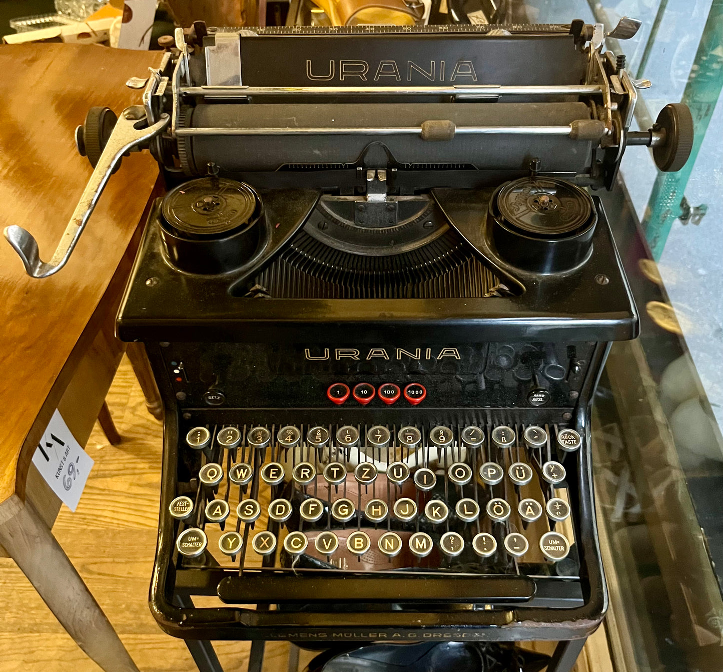 Urania mechanische Schreibmaschine, ca. 1920er-Jahre