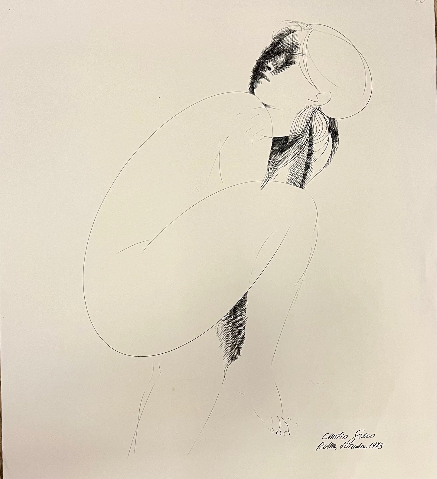 Damenakt Lithographie Emilio Greco