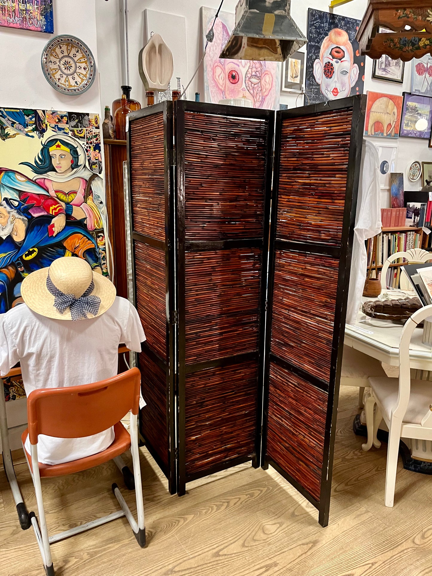 Vintage Bamboo Paravant