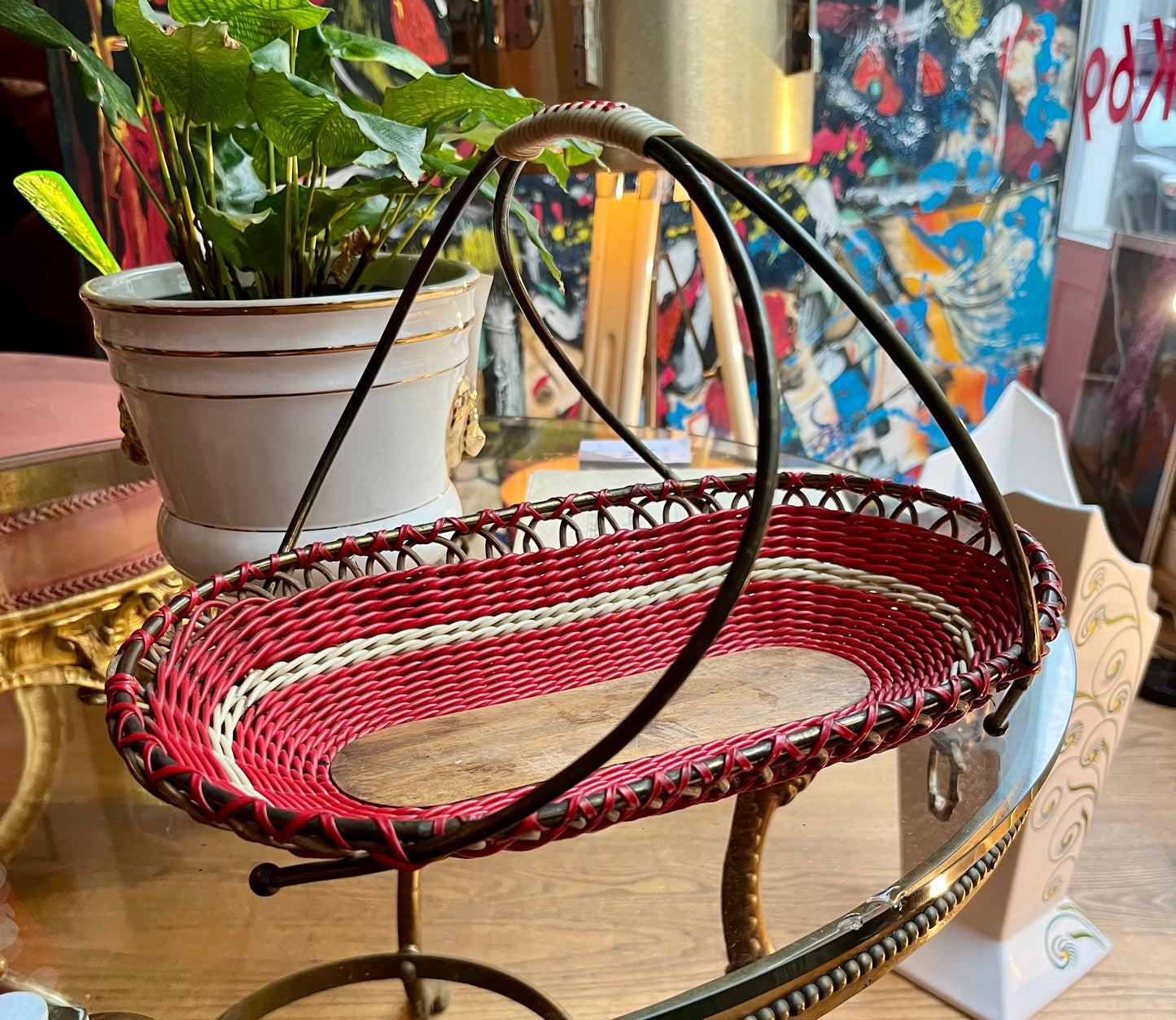 Vintage Tischkorb Mid Century