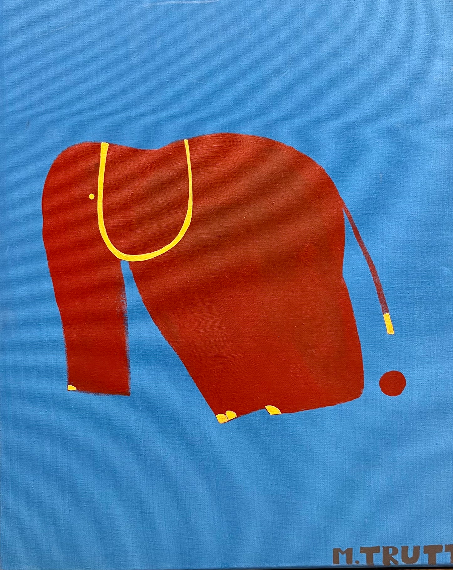 Red on Blue Elefant, Max Trutt