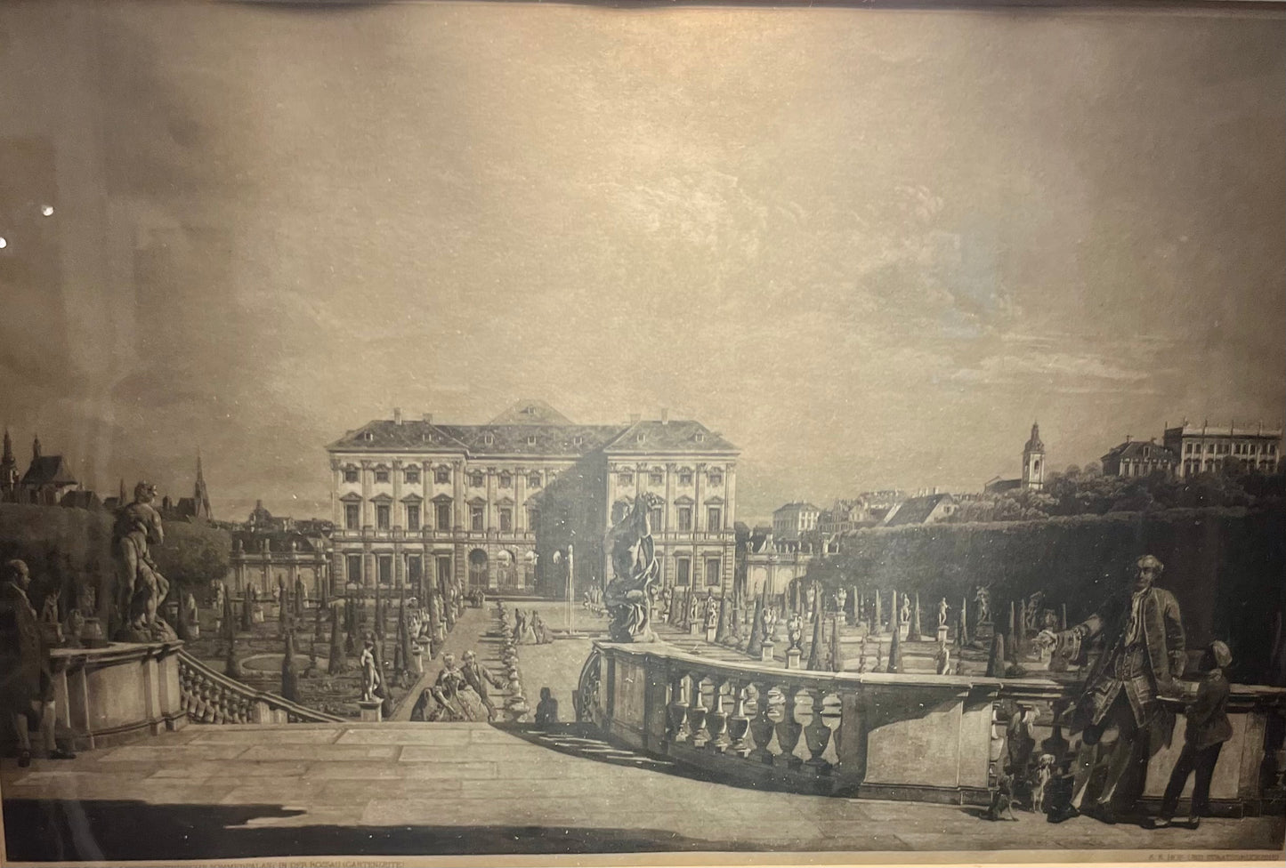 Palais Liechtenstein, nach Canaletto, K.u.K Hofdruckerei, gerahmt