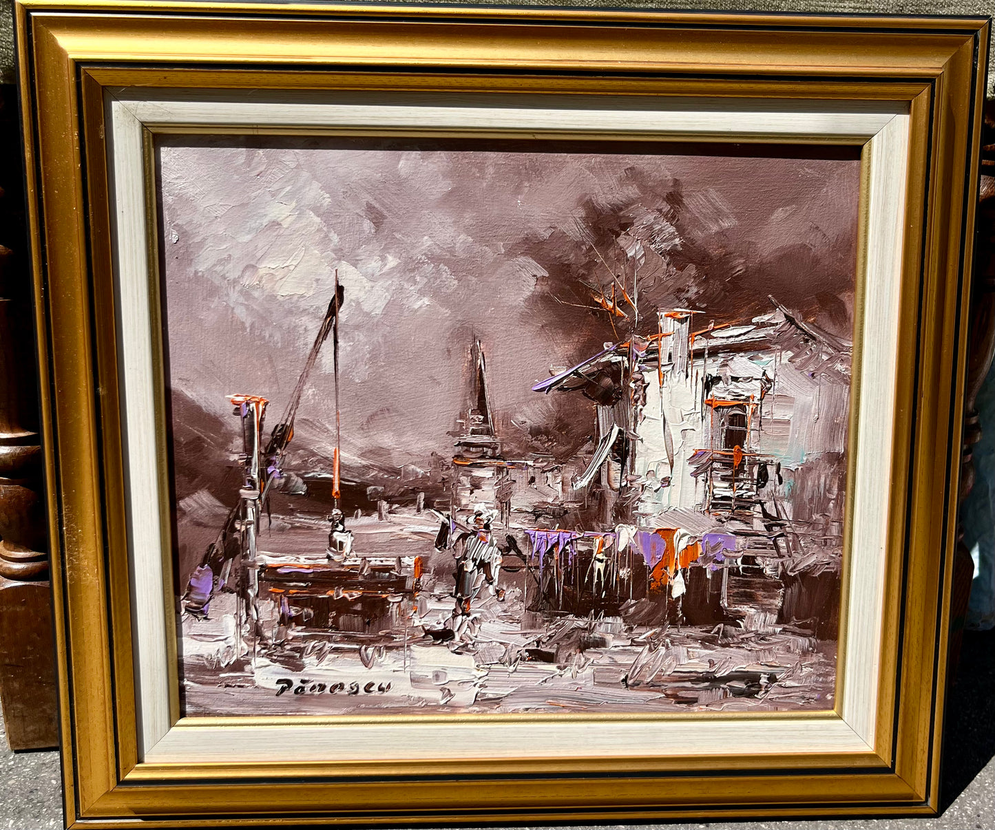 Vintage Ölbild gerahmt