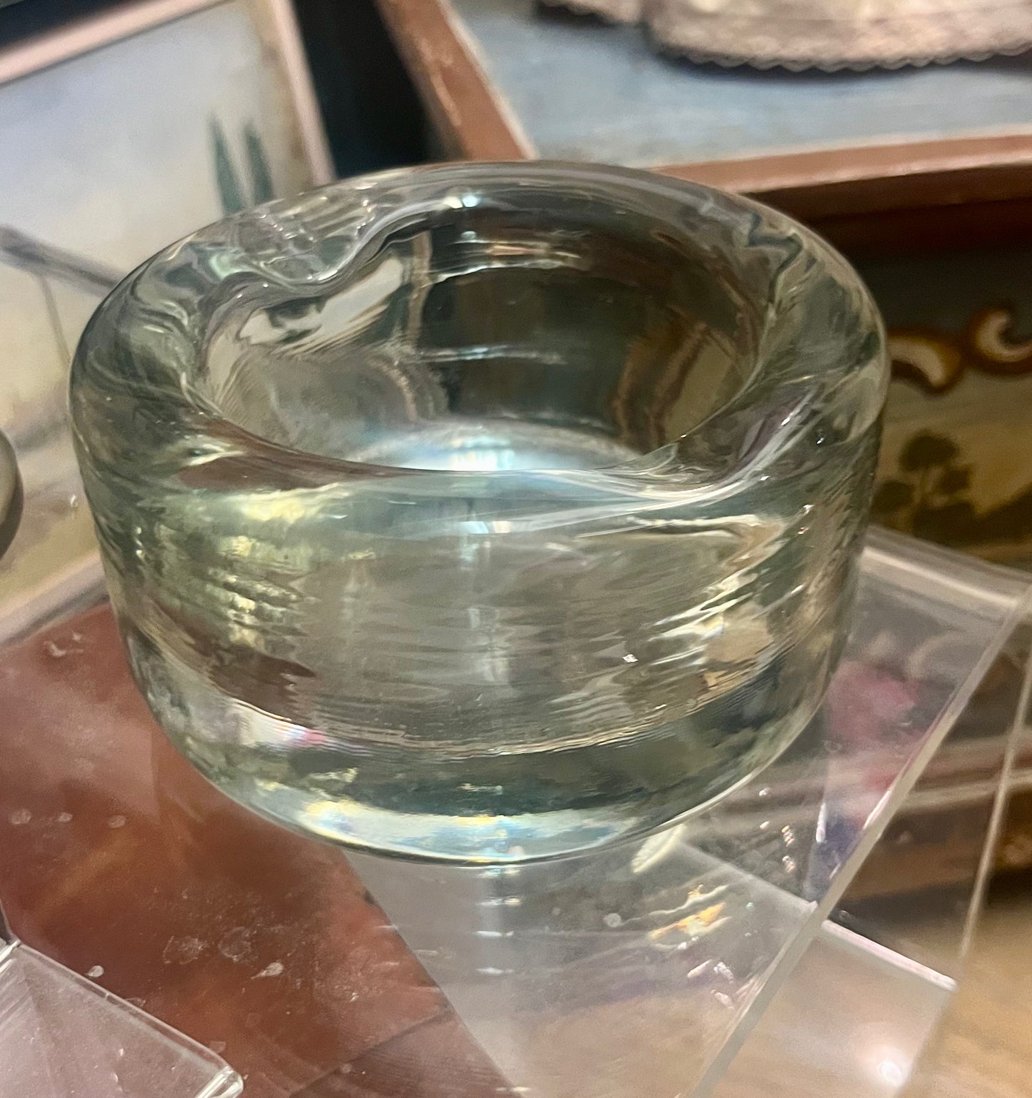 Vintage Aschenbecher Glas massiv