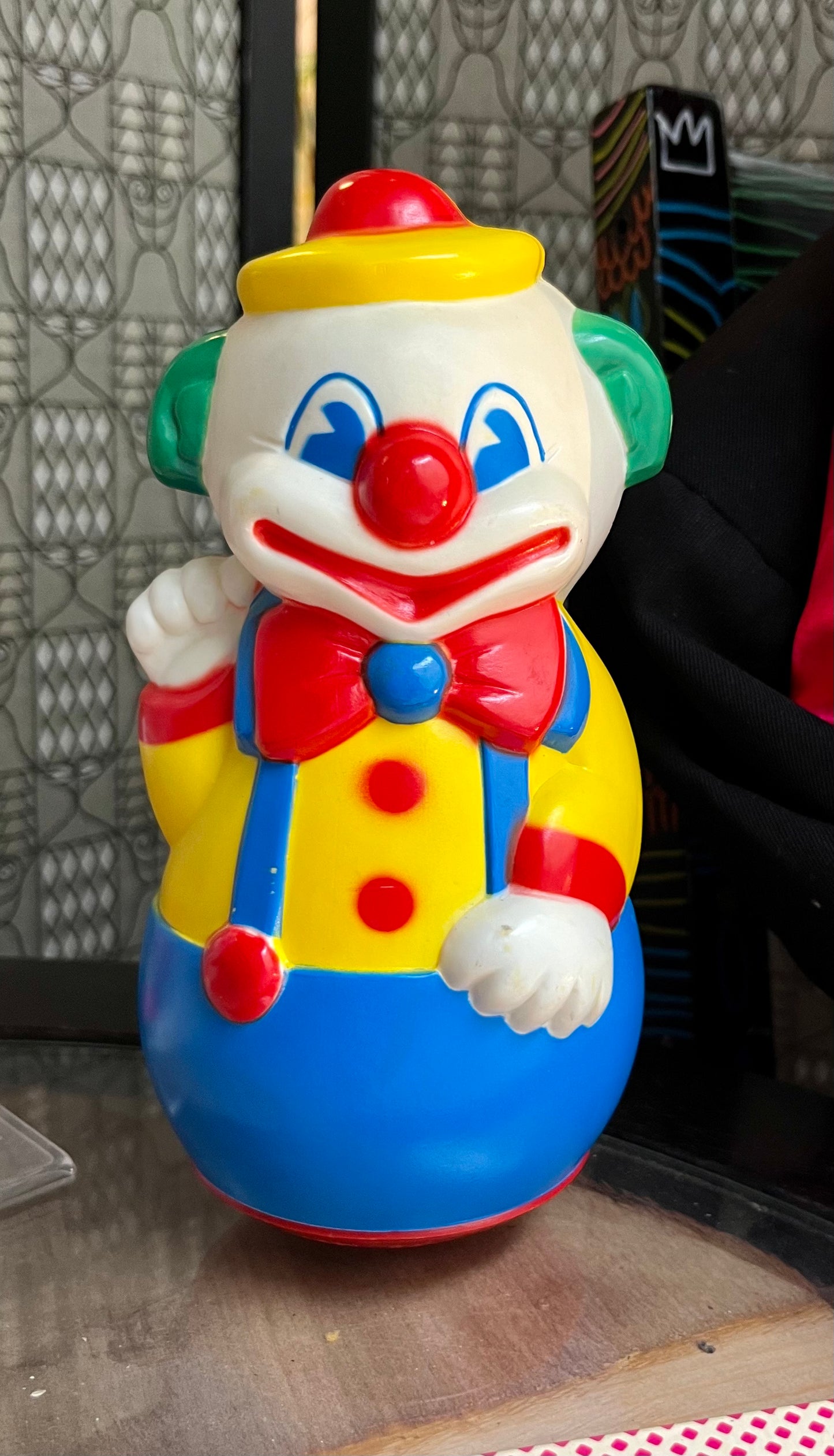 Vintage Musical Culbuto Clown von Lardy Educo Lavancia Dortan France