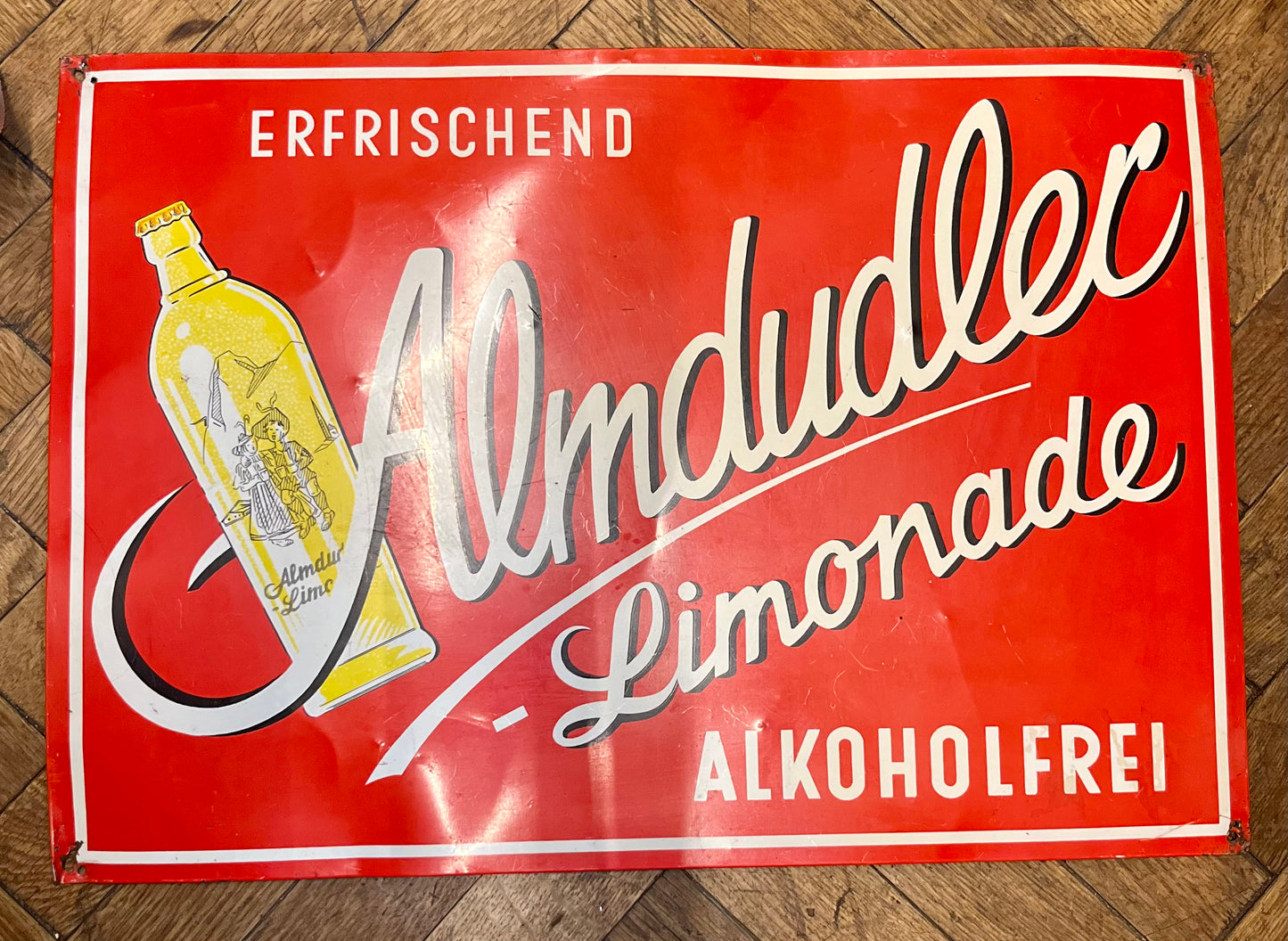 Vintage Werbeschild Almdudler