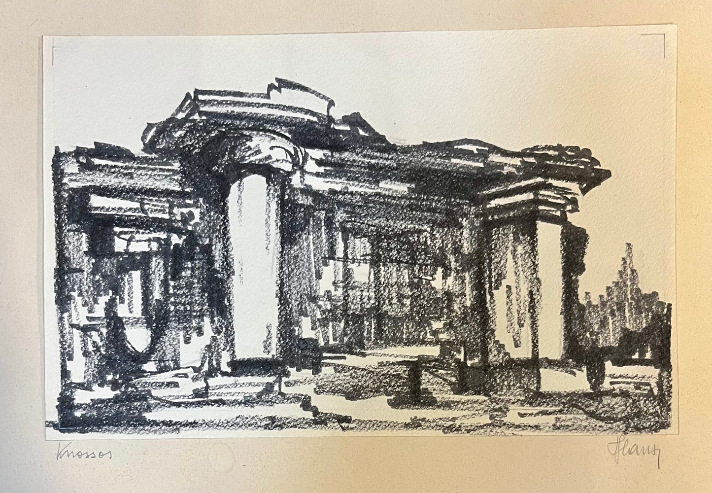 Kohle Zeichnung Knossos