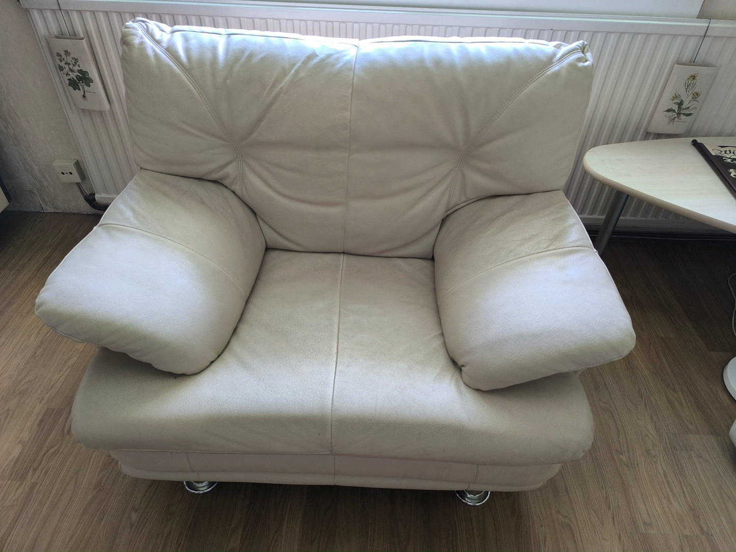 Vintage Relax Leder Chair weiß