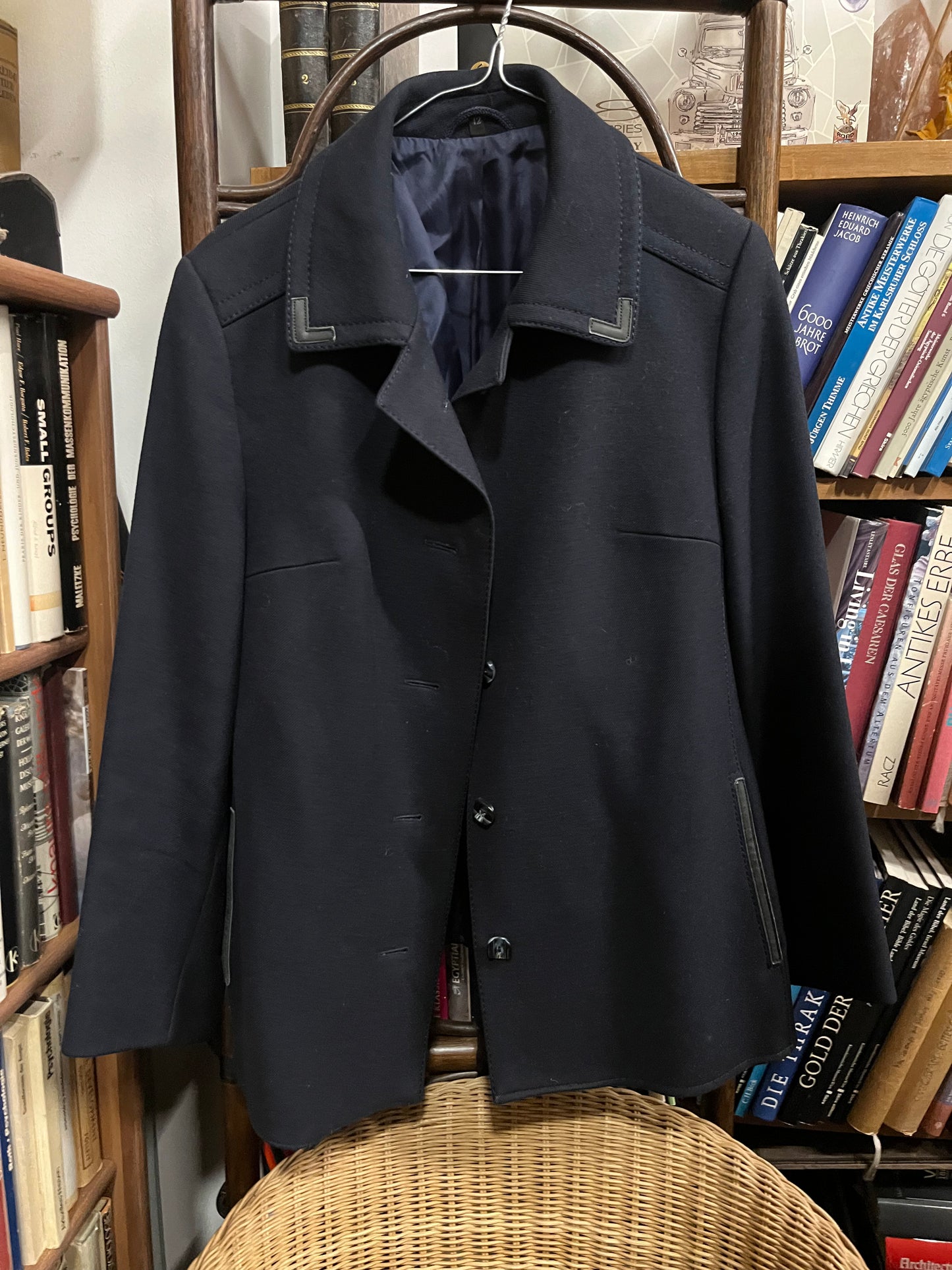 Vintage Schurwolle Jacke blau