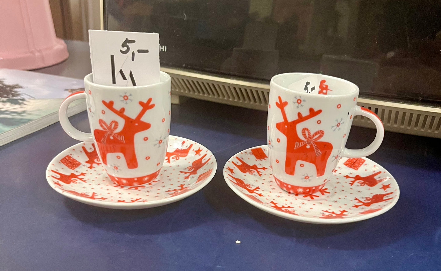 Vintage Porzellan Tasse mit Untersatz von Kerstin Hess