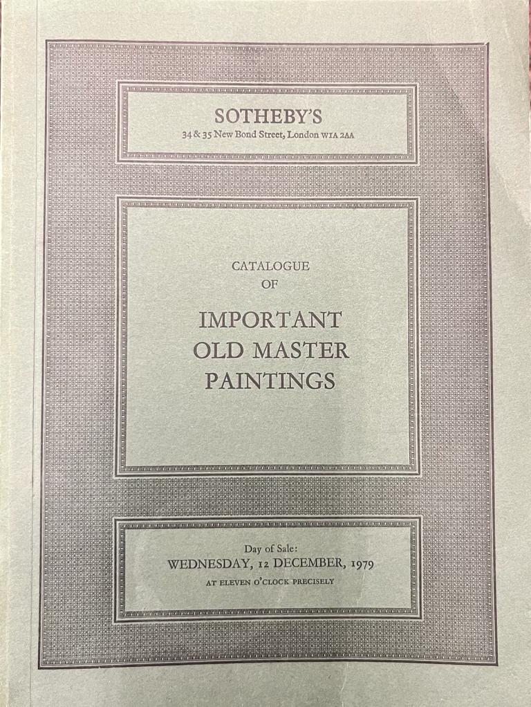 Importantes pinturas de antiguos maestros, catálogo de Sotheby's 12 de diciembre de 1979.