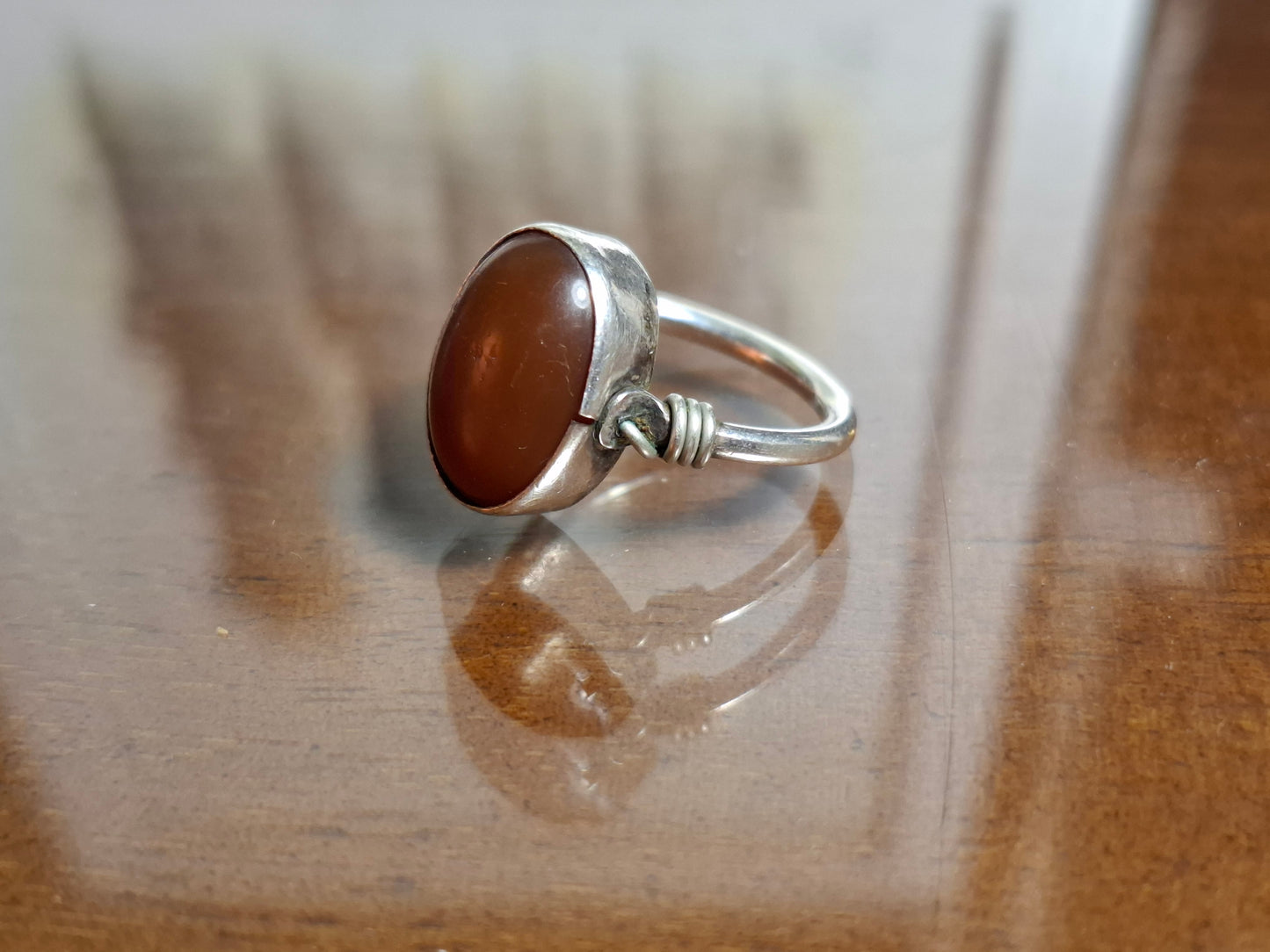 Vintage Spinning Carnielian Silber 900 Ring