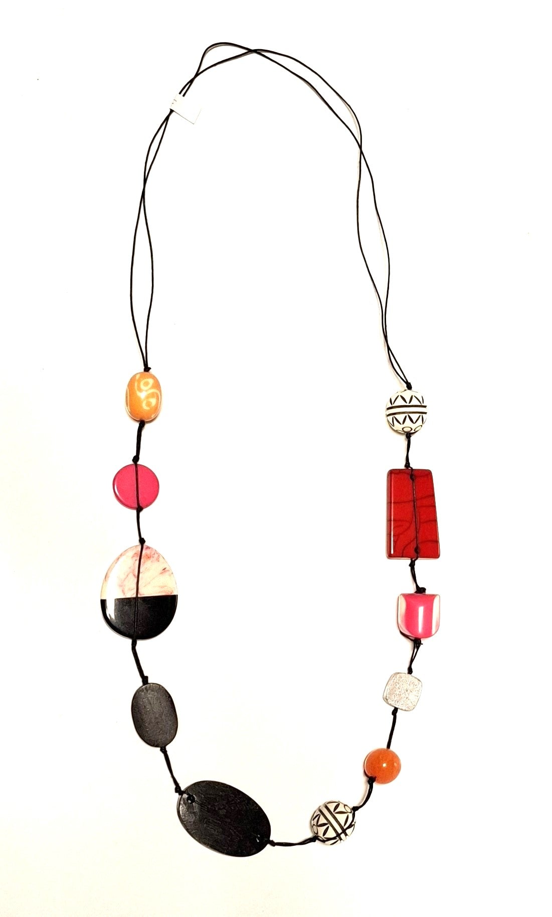 LONG COLOURFUL MIXED SHAPED BEADS NECKLACE