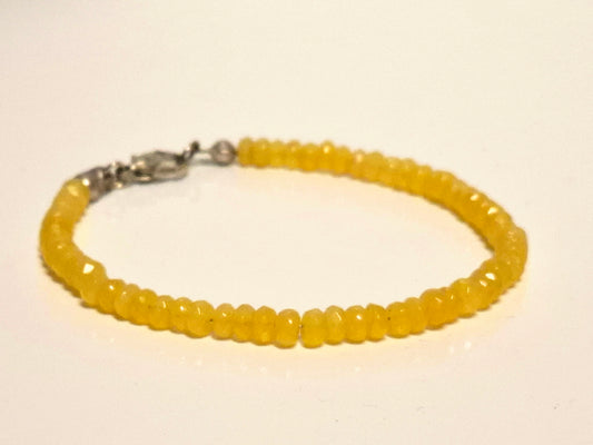 HALBEDELSTEIN ARMBAND + SILBER VERSCHLUSS