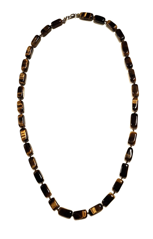 TIGERAUGEN-HALSKETTE + SILBER VERSCHLUSS