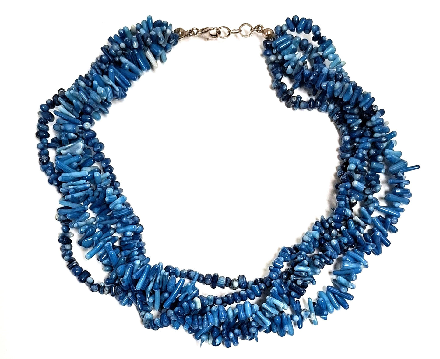 GEFÄRBTE KORALLENKETT + SILBER VERSCHLUSS