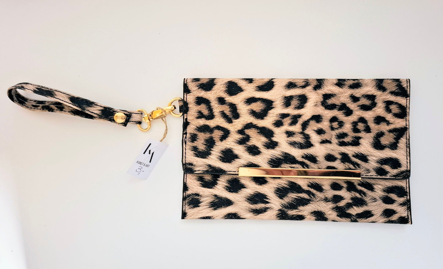 Dünne Tasche mit Leopardenmuster