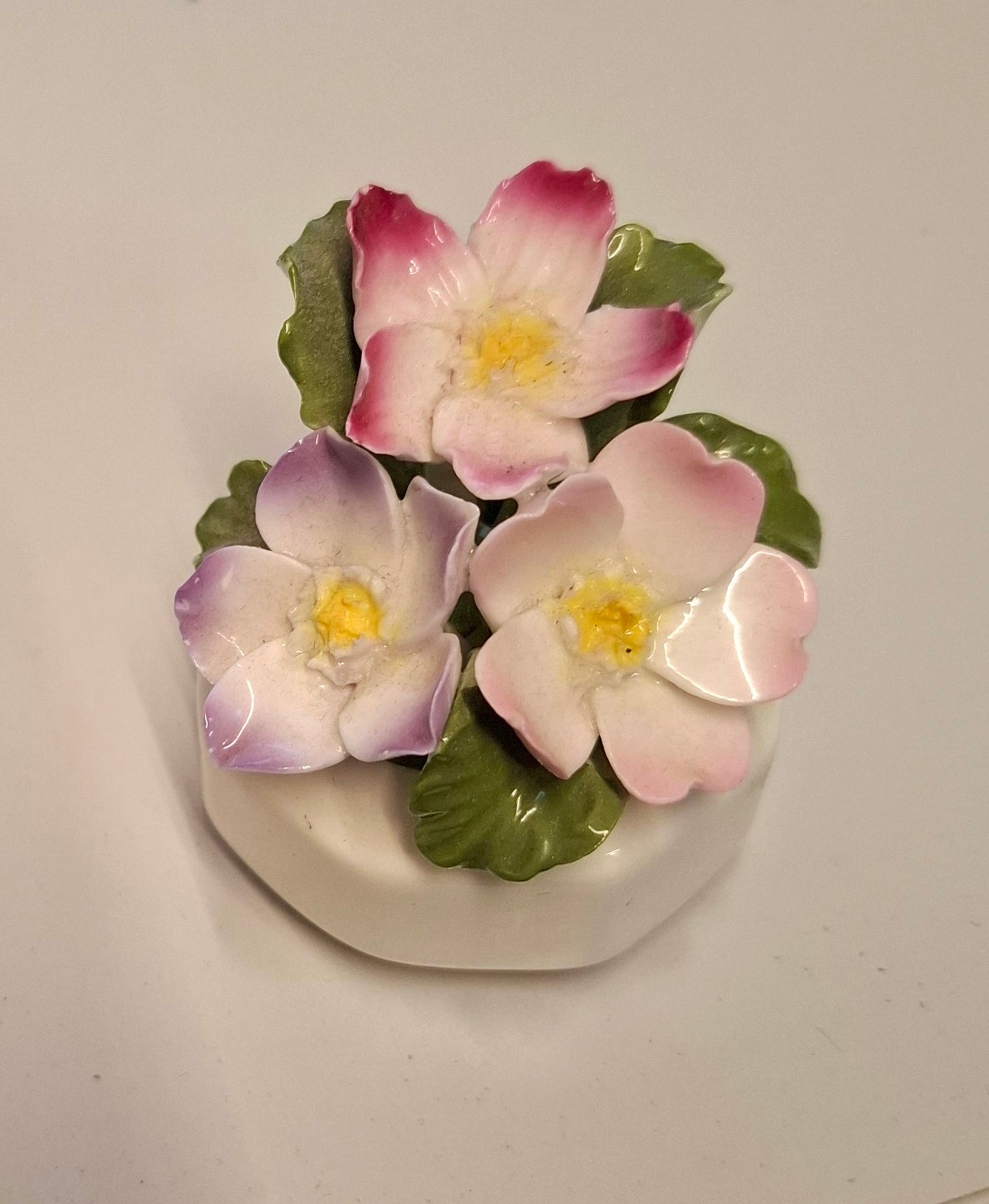 Hand modelled fine bone china flowers from Aynsley, Made in England