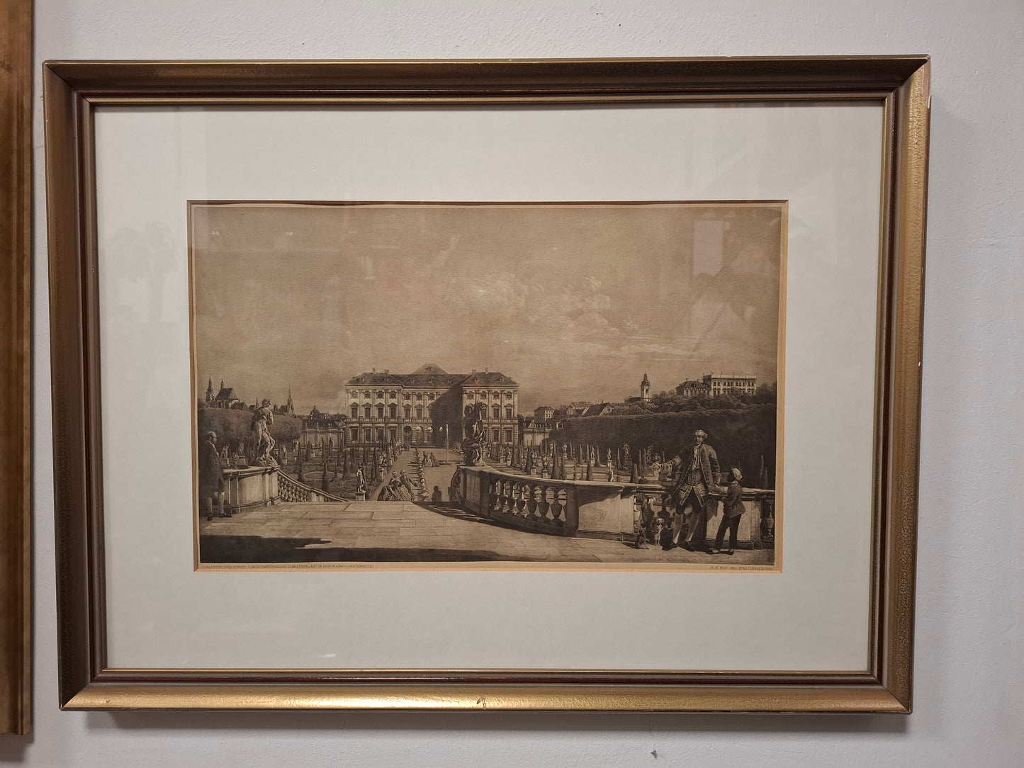 Palais Liechtenstein, nach Canaletto, K.u.K Hofdruckerei, gerahmt