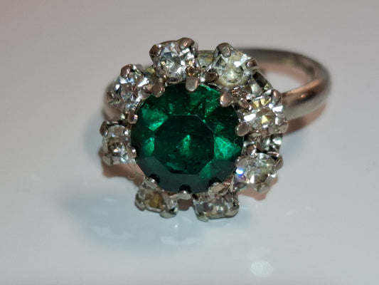 Verstellbarer Vintage Ring mit Smaragdgrün