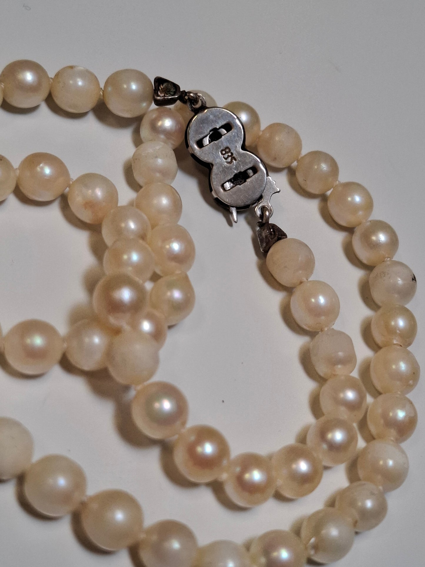 Vintage Perlenkette mit Silberverschluss
