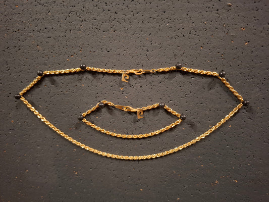 Retro-vergoldetes Twist-Set, Halskette und Armband von Pierre Cardin