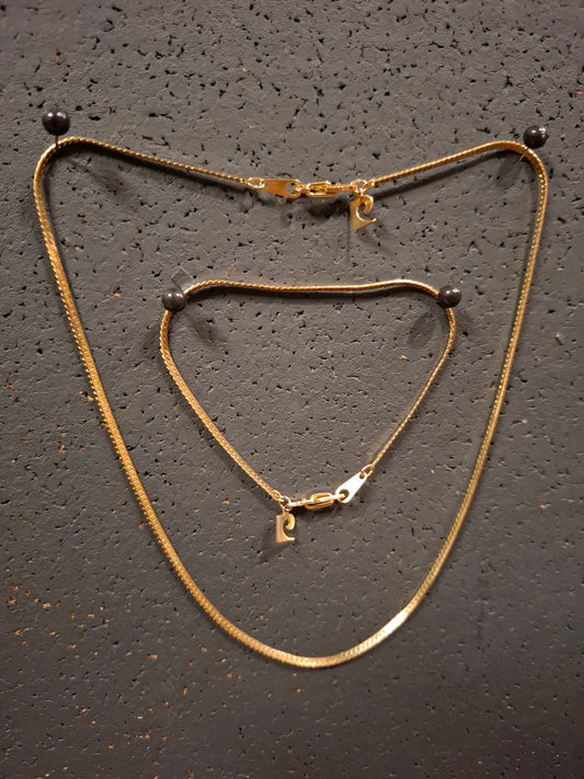 Retro-vergoldetes Pierre Cardin-Set aus Halskette und Armband
