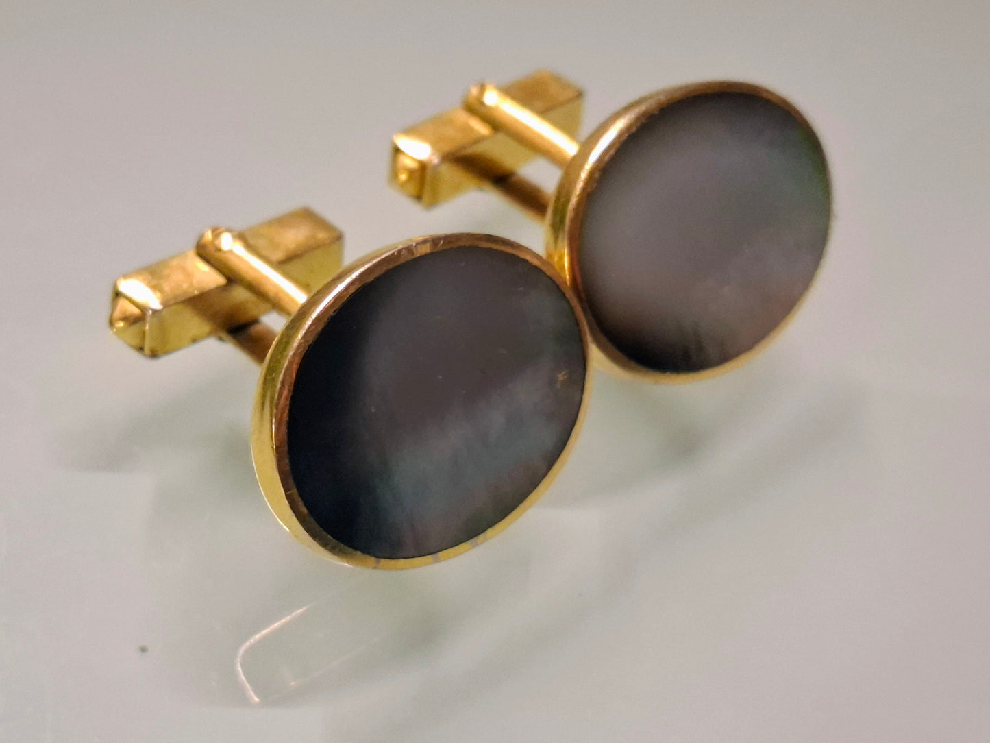 Vintage dunkle Perlmutt Manschettenknöpfe