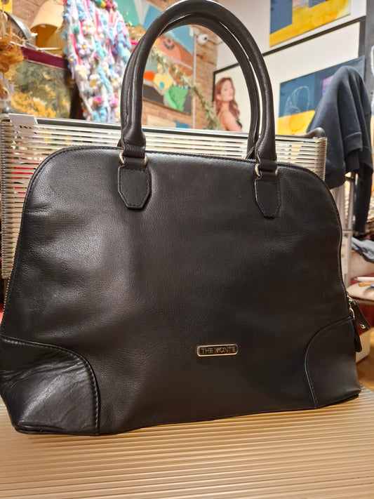 Schwarze Leder Handtasche von The Monte