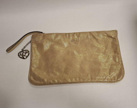 Goldene, schimmernde Clutch mit Reißverschluss von Dibag Istanbul