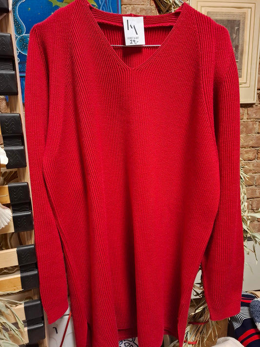 Vintage-Pullover aus 50 % Wolle in Rot