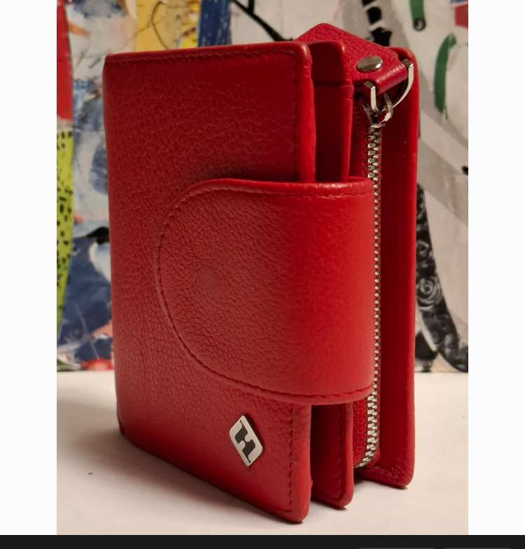 Leder RFID ID Protection Geldbörse in Rot