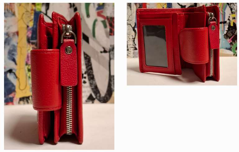 Leder RFID ID Protection Geldbörse in Rot