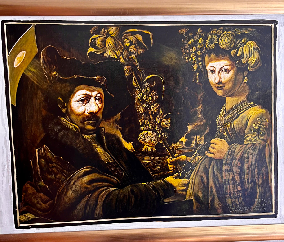 Fritz Aigner – „Der Malerfürst und seine Frau vor Linz“, 1982