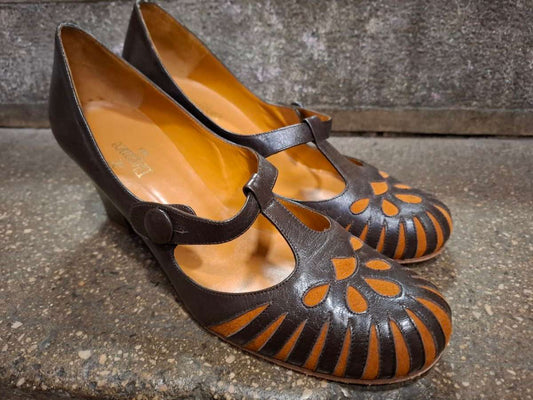 VINTAGE LEDER SCHUHE Elegance Paris  Gr. 39