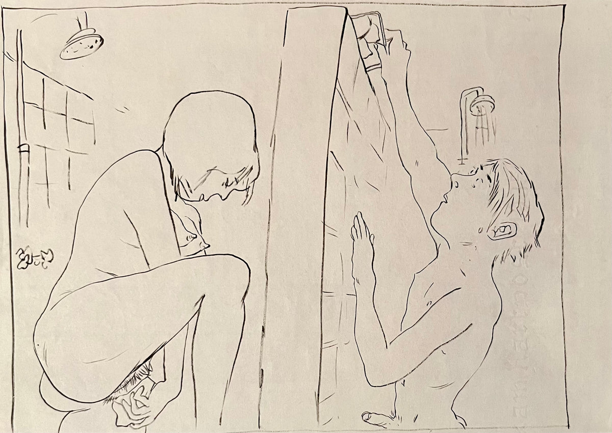 Fritz Aigner – Erotische Tuschzeichnung
