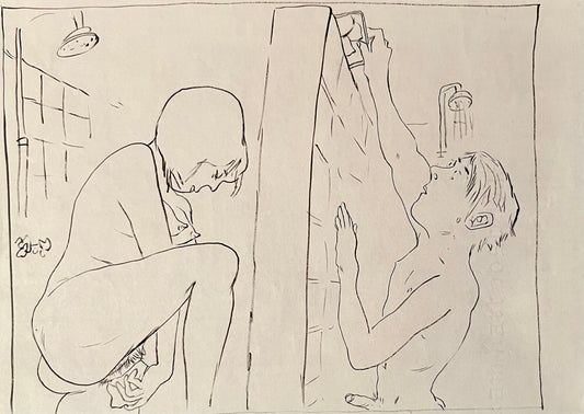 Fritz Aigner – Erotische Tuschzeichnung