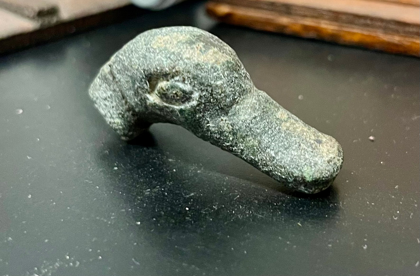 Römischer Bronzekopf eines Wasservogels