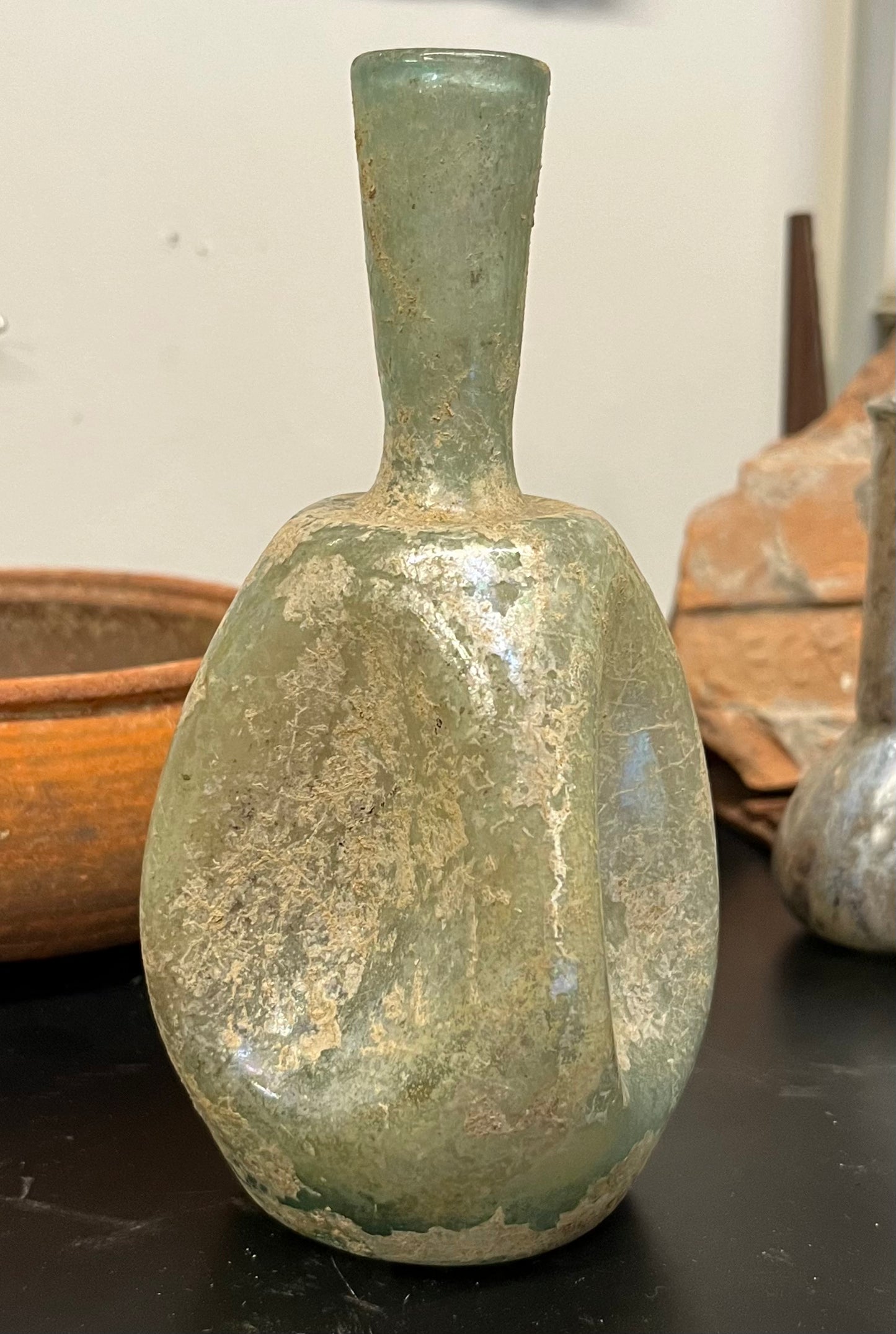 Römische Glas Dellenflasche 17 cm