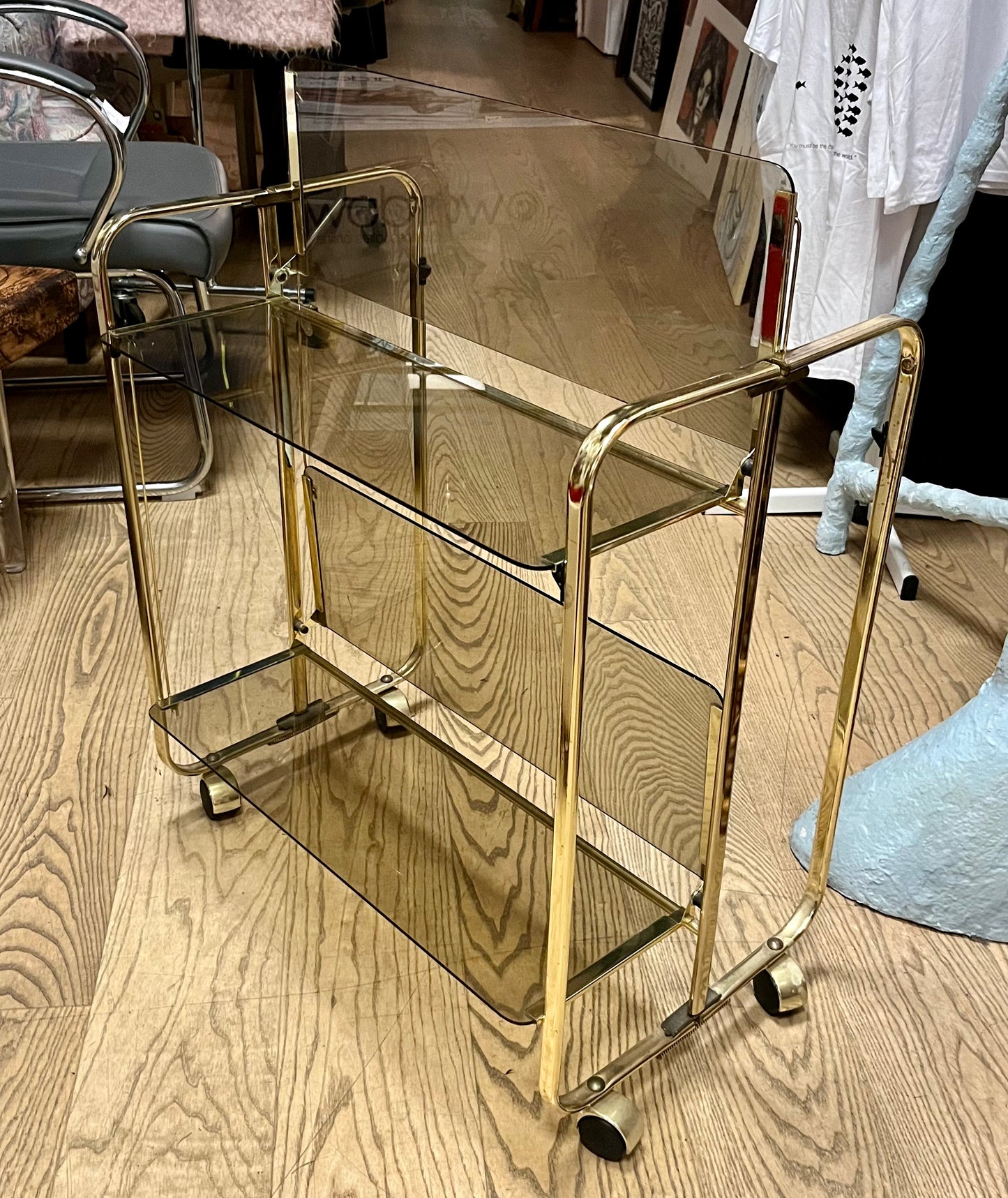 Vintage Folding Bar Cart 1980er