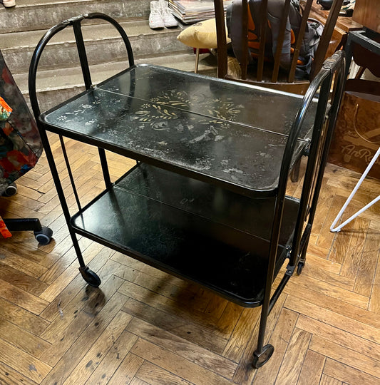 Vintage faltbarer Servierwagen Metall