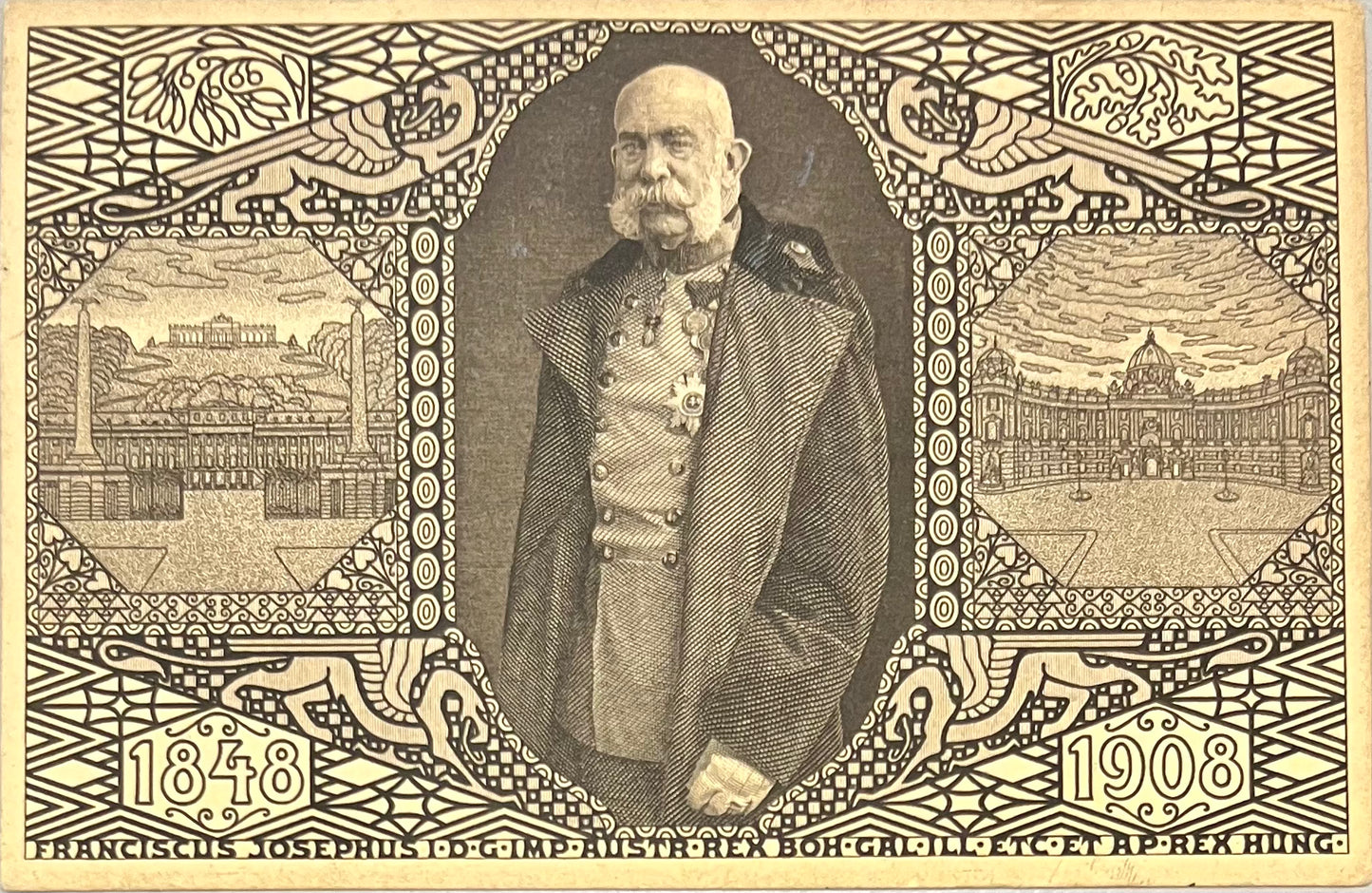Jubiläums-Korrespondenzkarte 1908 – Kaiser Franz Joseph I.