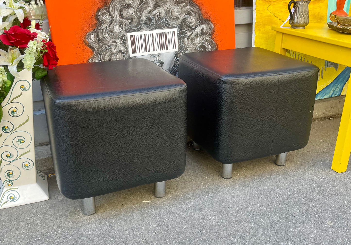 Vintage Hocker schwarz