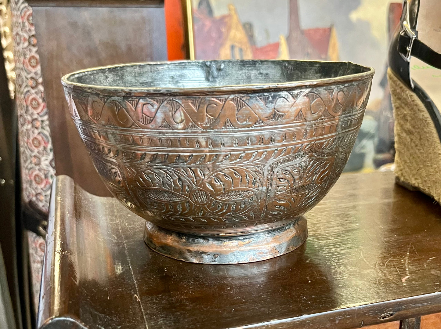 Vintage Kupfer verzinkt Schale orientalisch